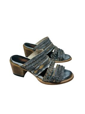 Freebird Albuquerque braided strappy chunky heel sandals size 9 New